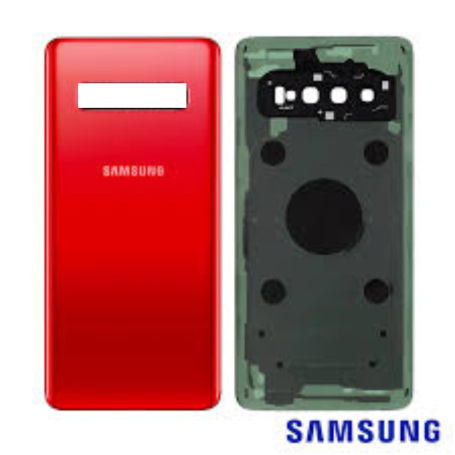 Back Glass, Rear Cover - Samsung Galaxy S10E (G970F) Red Rear Glass Without Lens Frame (Original Removed) - Grade A, wholesale p