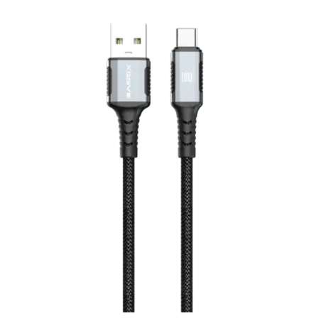Charging Cable, Connector - Braided USB-A/USB-C 18W 1M Cable XSSIVE XSS-BR-AC-B 1M - Black, wholesale price