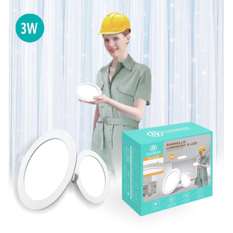 Lighting Fixture, Ceiling Light - Recessed round 3W LED panel - 167mm TX-9689, wholesale price
