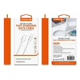 Cordon, Connecteur - Câble de Charge USB-A/USB-C 2M 18W XSSIVE XSS-BR-AC-W 1M - Blanc, prix de gros.
