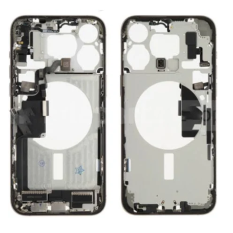 Housse, Cadre - Chassis iPhone 15 Pro Max sans Vitre Arrière sans Batterie Titane Naturel eSIM US (Origine Demonté) Grade AB, pr