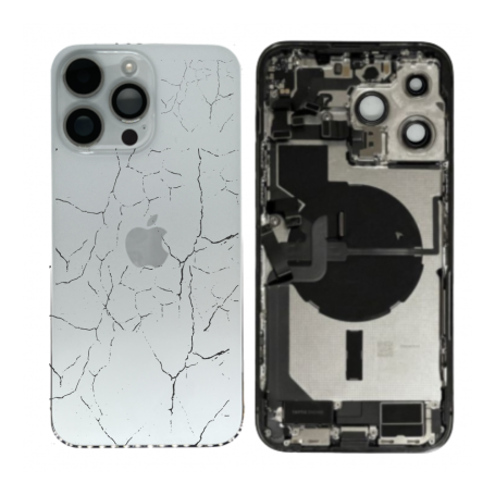 Châssis, Boîtier - Châssis Complet iPhone 14 Pro Max Blanc - Connecteur de Charge Sans Batterie (Origine Demonté) - Cassé, prix