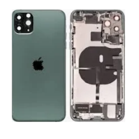 Back Glass, Rear Cover - Back Cover Housing iPhone 11 Pro Max Green - Charging Connector Without Battery (Original Disassembled)