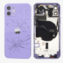 Back Cover - iPhone 12 Purple Complete Chassis - Charging Connector without Battery (Original Disassembled) - Broken, wholesale 