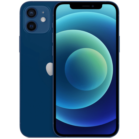 Smartphone Apple, Téléphone, Display - iPhone 12 64 Go Bleu (Ecran et Vitre Arrière Cassé et Face ID Hors Service) - (TVA Sur Ma