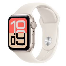 Montre, Smartwatch - Montre Connectée Apple Watch Series SE 3 Cellulaire 44mm Aluminium Lumière stellaire Avec Bracelet Sport M/