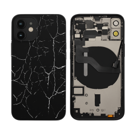 Châssis, Cadre - Châssis Complet iPhone 12 Mini Noir - Connecteur de Charge sans Batterie (Origine Demonté) Cassé, prix de gros.