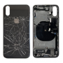 Back Glass - Back Cover Housing iPhone X Black - Charging Connector Without Battery (Original Disassembled) - Broken, wholesale 