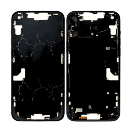 Coque, Bâti, Structure - Châssis Vide iPhone 15 Noir (Origine Demonté) - Cassé, prix de gros.