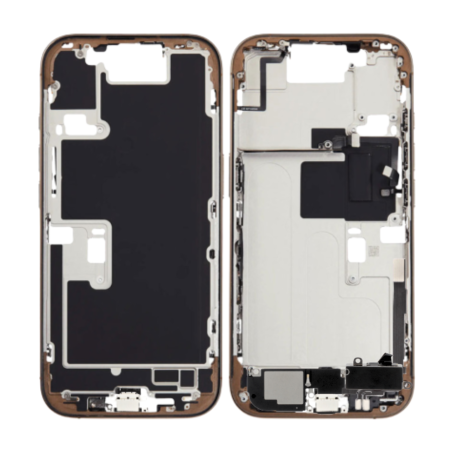 Rear Cover, Back Panel - iPhone 16 Pro Max Rear Chassis without Rear Glass without Battery Titanium Sand (Original Disassembled)
