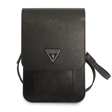 Étui, Protection - Pochette pour téléphone portable Saffiano Triangle Guess GUWBSATMBK – Noir, prix de gros.