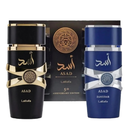 Parfum, Fragrance - Coffret cadeau 2 pièces Lattafa Asad : Eau de parfum Asad 100ml et Asad Zanzibar 100ml - Unisex, prix de gro