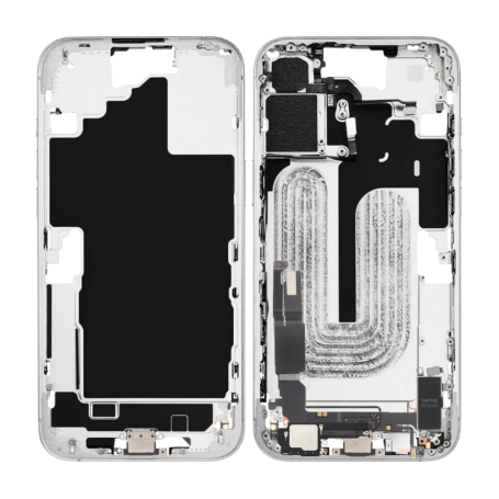 Rear Housing, Frame - iPhone 16 Rear Chassis without Rear Glass without Battery White (Original Disassembled) Grade A, wholesale