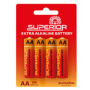 Power Cells, Battery Pack - Alkaline AA/LR6 4 Pack Batteries - Superior Electronics SUPBA002, wholesale price