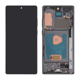 Écran, Display - Ecran Samsung Galaxy Note 20 5G Noir + Châssis (Original Démonté) - Grade A, prix de gros.