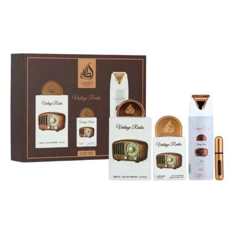Parfum, Fragrance - Coffret cadeau 3 pièces Lattafa Pride Vintage Radio : Eau de Parfum 100 ml + 20 ml + Déodorant 200 ml, prix 