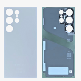 Vitre arrière, Dos - Vitre arrière Samsung Galaxy S24 Ultra 5G (S926B) Titan Bleu sans Contour Lentille (Original Démontée) - Gr