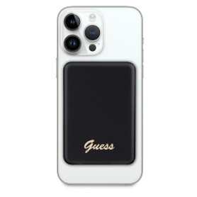 Chargeur sans fil, Batterie externe - Power Bank Magsafe Logo Métal 5000mah 15W Guess GUPBM5ALGSGK - Noir, prix de gros.