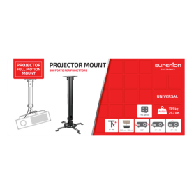 Fixation, Montage - Support Projecteur Full Motion Universel et Rotation 360° Superior Electronics SUPSTV013 - VESA 54–320 mm/Ch