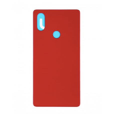 Dos, Coque, Panneau - Vitre arrière Xiaomi Mi 8SE Rouge - Sans logo + Adhesif, prix de gros.