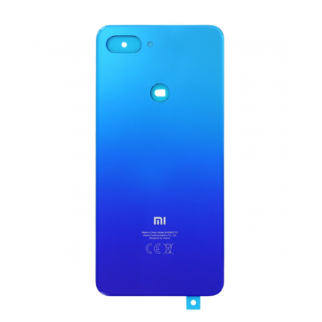 Vitre arrière Xiaomi Mi 8 Lite Blue - Avec logo + Adhesif