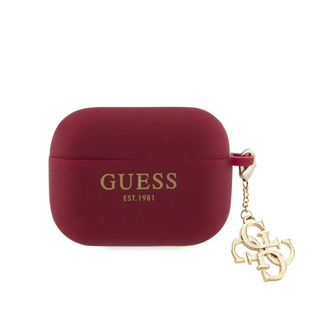 Housse, Étui - Coque de Protection pour AirPods Pro Silicone Strass Charm GUESS GUAPLECG4M - Rouge, prix de gros.