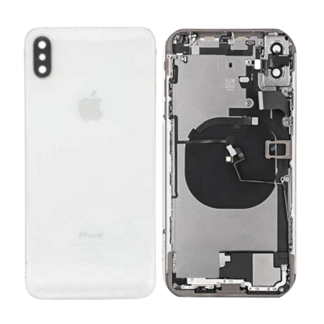 Back Glass, Rear Cover - Back Cover Housing iPhone XS Max White - Charge Connector Without Battery (Original Disassembled) Grade