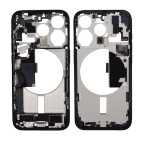 Mobile Chassis - iPhone 15 Pro Chassis without Rear Glass without Battery Titanium Black (Original Disassembled) Grade B, wholes
