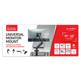 Bras Articulé, Support Écran - Support de Moniteur de Table Universel 17″ à 32″ Superior Electronics SUPSPC003 - VESA 75×75/100×