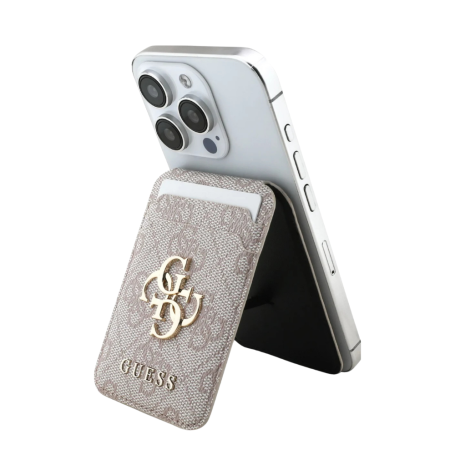 Wallet Cover, Phone Case - iPhone 4G PU Wallet Case with Card Slot and MagSafe Stand GUESS GUWMSHG4BLP – Pink, wholesale price