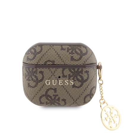 Cover, Shell - Protective Case for AirPods 3 4G PU Leather Charm Classic Logo GUESS GUOA3P4E4CDW - Brown, wholesale price