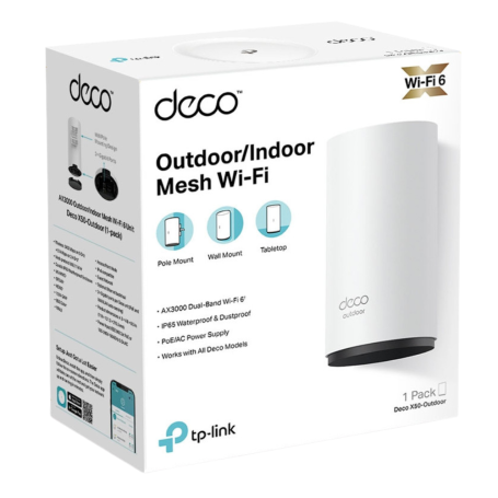 Routers, Network Devices - TP-Link Deco X50-Outdoor AX3000 Dual-Band IP65 Security WPA3 Wi-Fi 6 Mesh Routers - White, wholesale