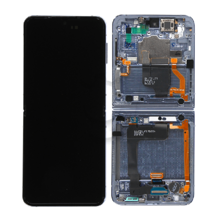 Écran, Display - Ecran Samsung Galaxy Z Flip 4 5G Bleu + Châssis (Original Reconditionné), prix de gros.