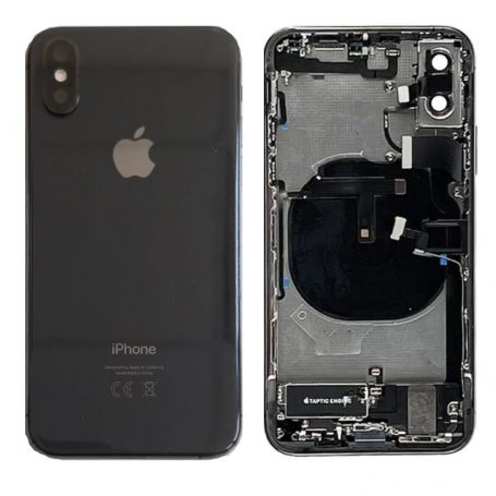 Back Glass - Back Cover Housing iPhone XS Black - Charging Connector sans Battery (Original Dismantled) - Grade AB, wholesale pr
