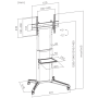 TV Stand with Wheels for 37-70 Inch TVs - Superior SUPSTV022 - Holds Up to 50kg