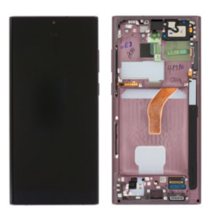 Screen, Display - Samsung Galaxy S22 Ultra (S908B) Bordeaux Screen Frame (Original Disassembled) - Grade B, wholesale price