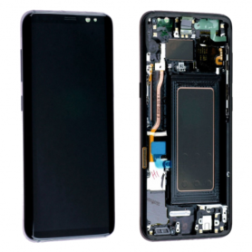 Écran, Display - Ecran Samsung Galaxy S8 (G950F) Noir + Châssis (Original Démonté) - Grade B, prix de gros.