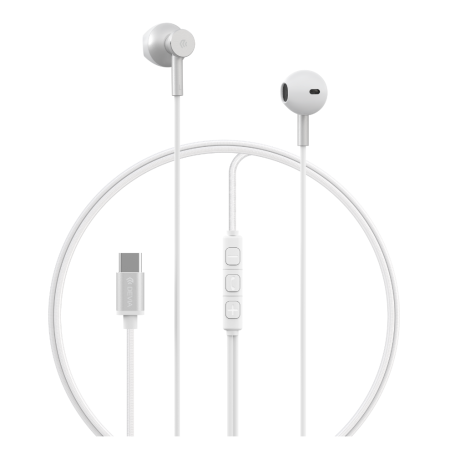 Casque Audio, Écouteurs - Écouteurs Filaires Métalliques Type-C Devia Smart Series M2 EM111 - Argent, prix de gros.