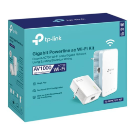 Répéteur Wi-Fi, Extendeur de Réseau - Kit Adaptateur CPL Powerline AV1000 et Wi‑Fi AC Bi‑Bande Gigabit TP-Link TL-WPA7517 KIT - 