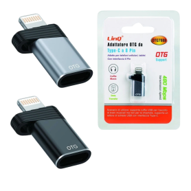 Câble, Connecteur, Adaptateur - Adaptateur OTG USB-C vers Lightning LinQ OTG7988, prix de gros.