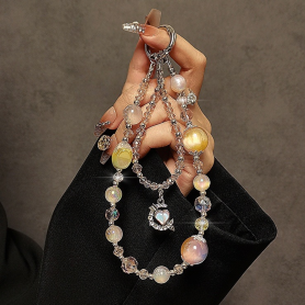 Attache, Cordon - Lanière de Téléphone Portable Rose avec pendentif cœur, prix de gros.