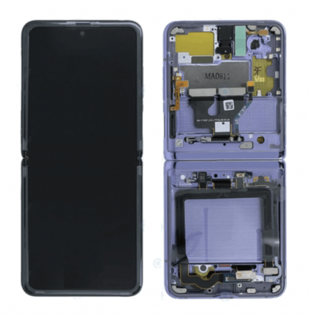 Screen, Display - Samsung Galaxy Z Flip (F700F) Purple Screen + Chassis (Service Pack) No Camera - GH82-27350B/27351B, wholesale