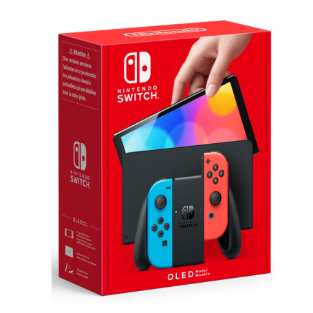 Gaming Console - Nintendo Switch OLED console + JOY CON (UK plug) - Neon, wholesale price