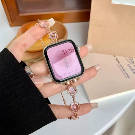 Bracelet Luxe, Bijou Montre - Bracelet en Diamant pour Apple Watch - Acier Inoxydable - Argent, prix de gros.