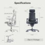 Office Chair, Recliner - LiberNovo Omni Ergonomic Armchair - Black (seat depth 48 cm) with footrest, wholesale price