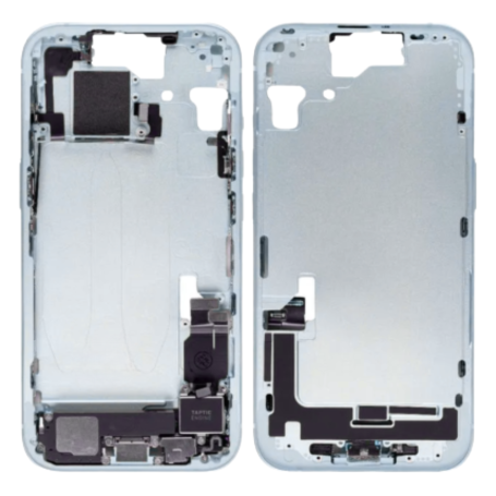 Vitre arrière, Dos - Chassis iPhone 15 eSIM sans Vitre Arrière sans Batterie Bleu (Origine Demonté) Grade AB, prix de gros.