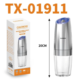 Grinder, Shaker - CIAOBOSI TX-01911 Electric Salt and Pepper Mill – 4 × AAA Batteries (Not Included), wholesale price
