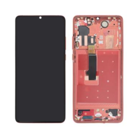 Écran, Display - Ecran Huawei P30 Pro Orange + Châssis (OLED), prix de gros.