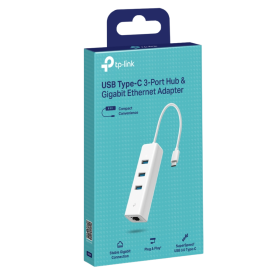 Adaptateur USB, Hub USB - Adaptateur USB-C vers 3 Ports USB 3.0 + Ethernet Gigabit 1000 Mbps TP-Link UE330C, prix de gros.