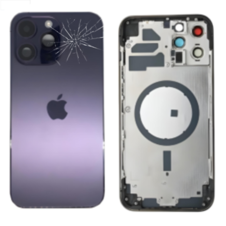 Smartphone Apple, Téléphone - Châssis Complet iPhone 14 Pro Violet eSIM - Connecteur de Charge sans Batterie (Origine Demonté) -